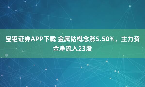 宝钜证券APP下载 金属钴概念涨5.50%，主力资金净流入23股